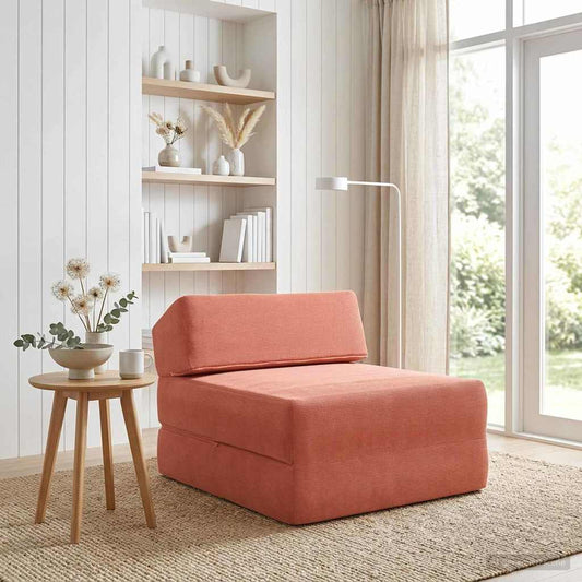 Divano Letto Pieghevole Rosso Arancio 60 x 70 x 41 cm Tessuto | homemem39