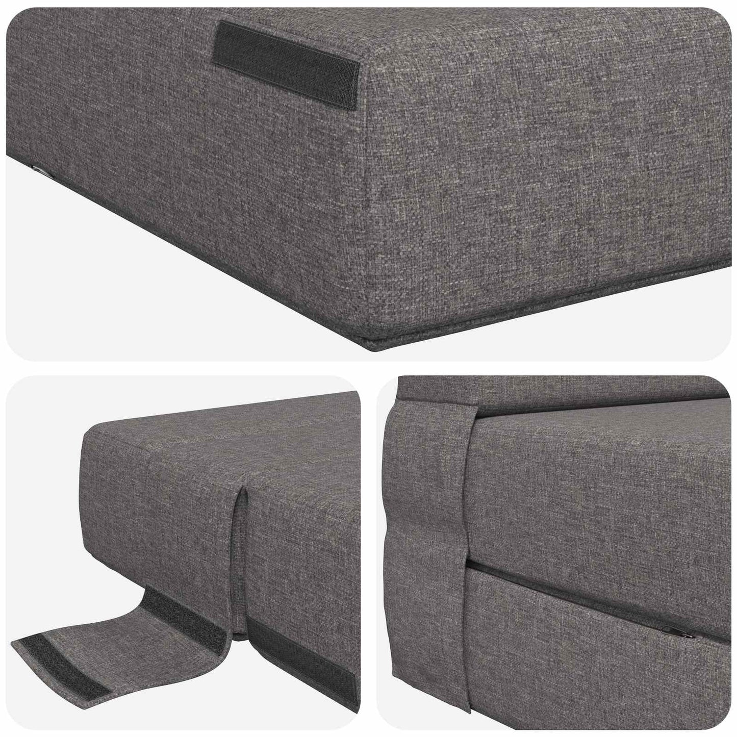 Divano Letto Pieghevole Grigio Chiaro 70 x 72 x 60 cm Tessuto | homemem39