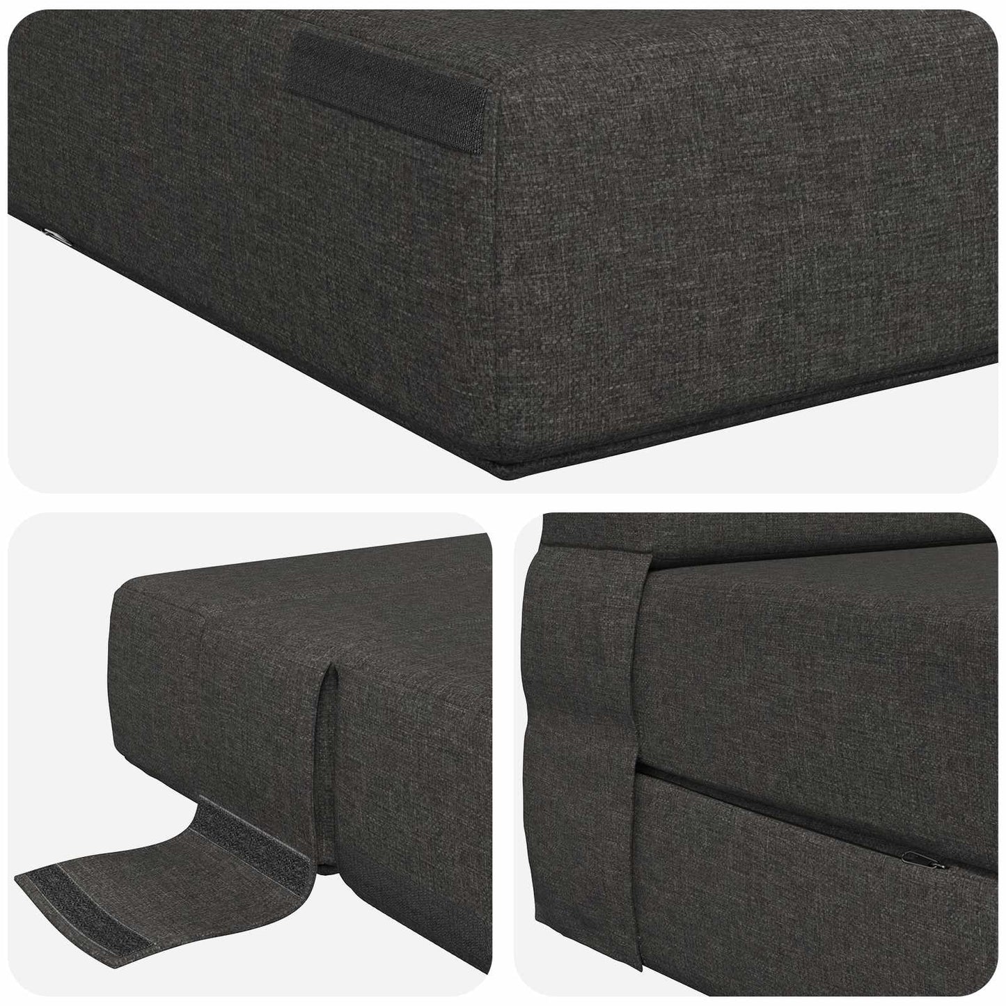 Divano Letto Pieghevole Grigio Scuro 70 x 72 x 60 cm Tessuto | homemem39