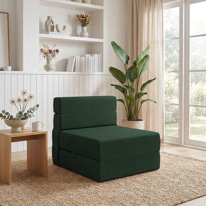 Divano Letto Pieghevole Verde Scuro 70 x 72 x 60 cm Tessuto