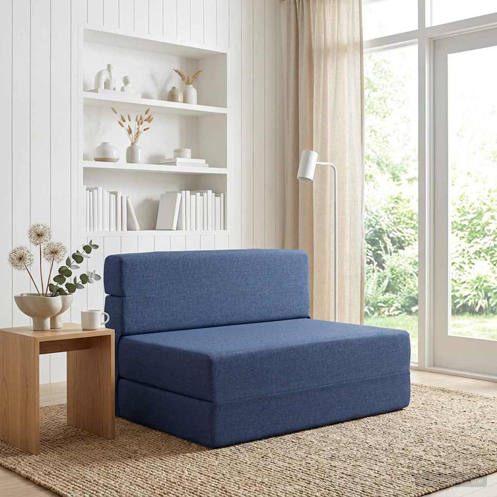 Divano Letto Pieghevole Blu 70 x 72 x 60 cm Tessuto | homemem39