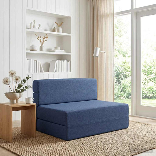 Divano Letto Pieghevole Blu 70 x 72 x 60 cm Tessuto | homemem39