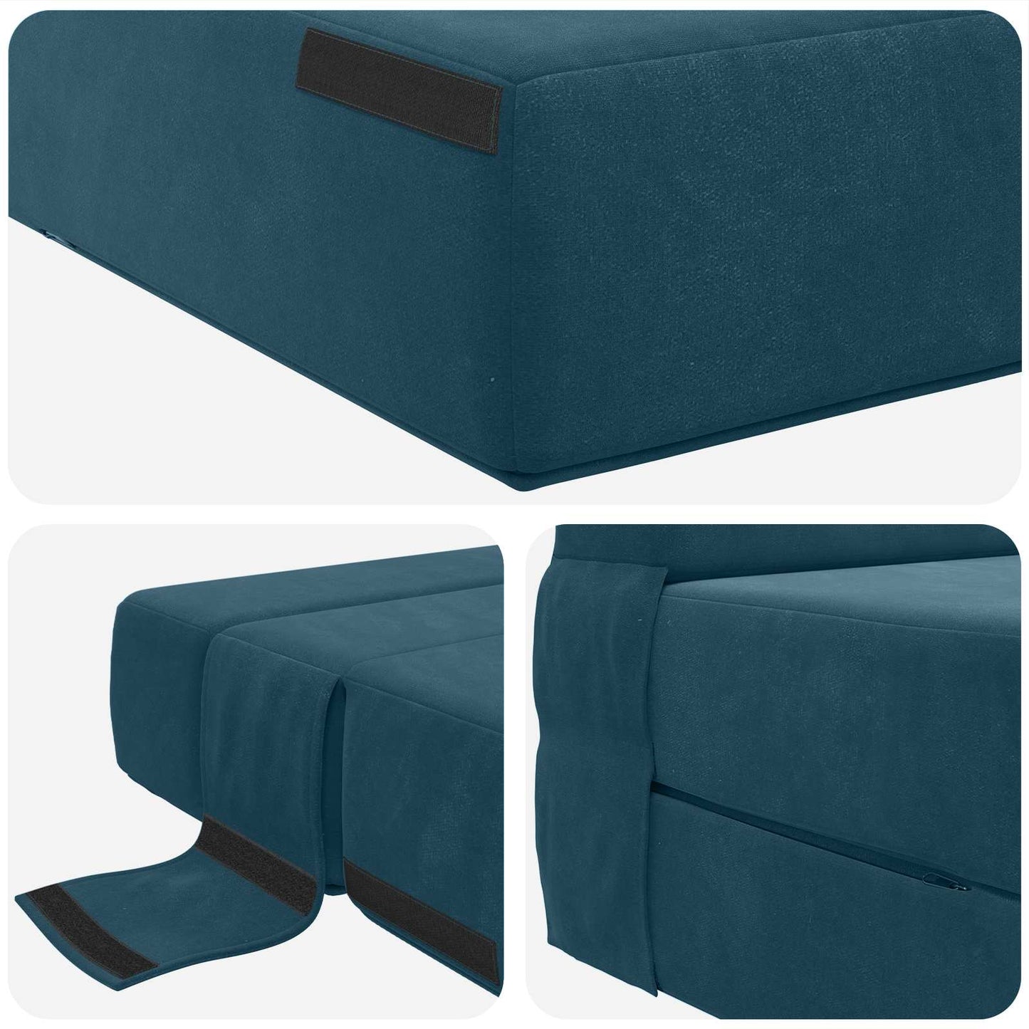 Divano Letto Pieghevole Blu 70 x 72 x 60 cm Tessuto | homemem39