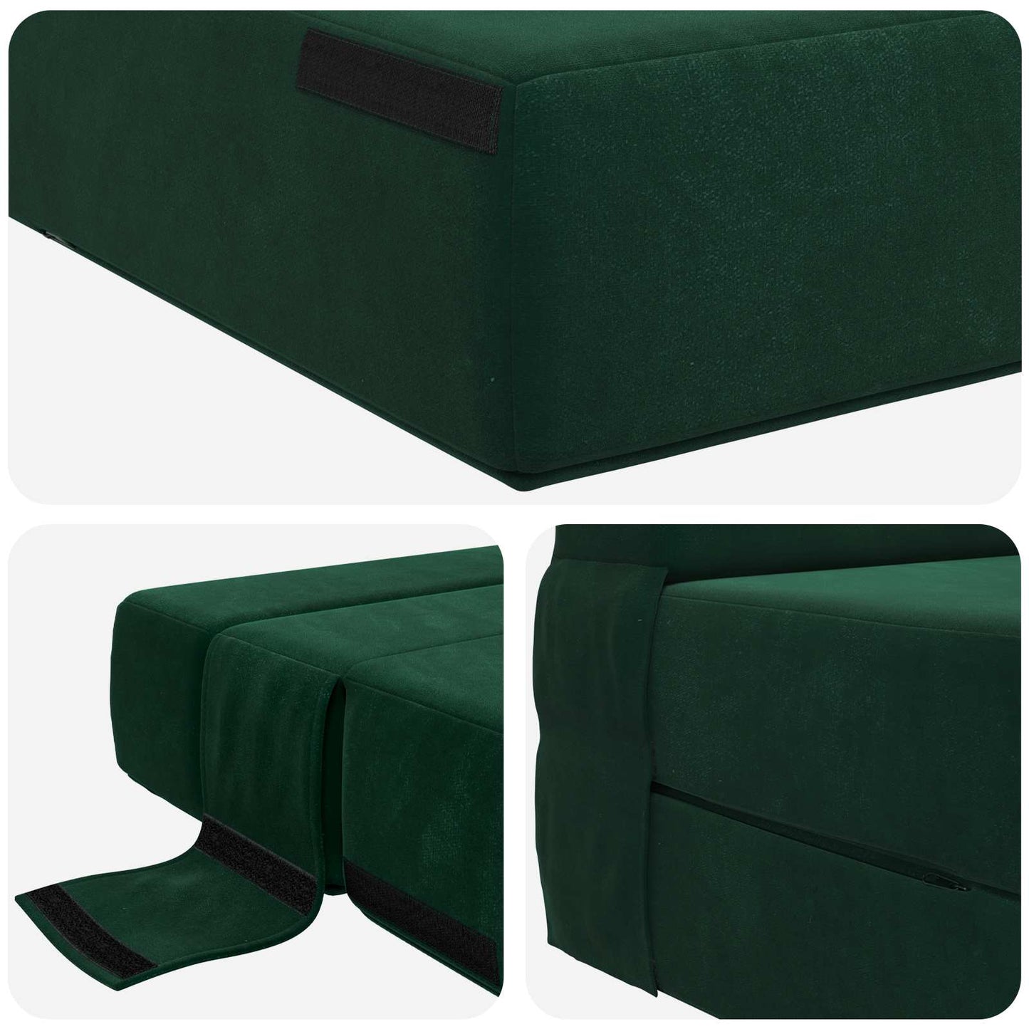 Divano Letto Pieghevole Verde Scuro 70 x 72 x 60 cm Tessuto | homemem39