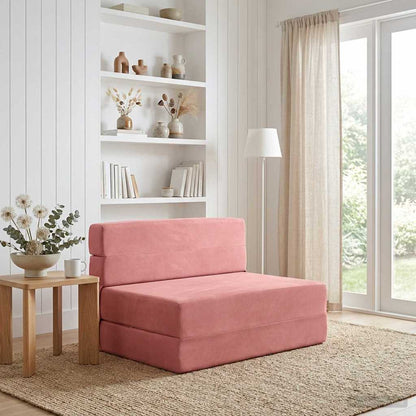 Divano Letto Pieghevole Rosa 70 x 72 x 60 cm Tessuto | homemem39