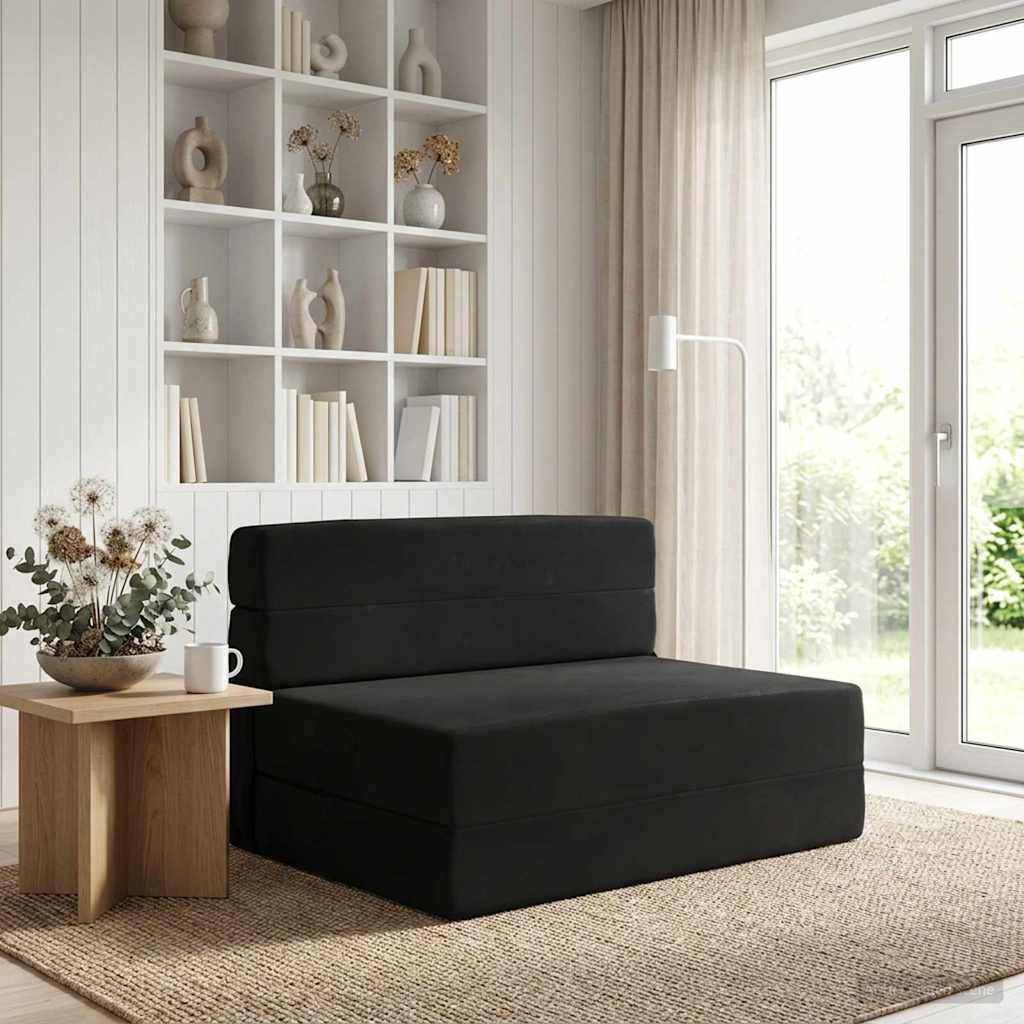 Divano Letto Pieghevole Nero 70 x 72 x 60 cm Tessuto | homemem39