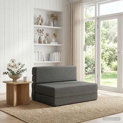 Divano Letto Pieghevole Grigio Chiaro 100 x 80 x 60 cm Tessuto