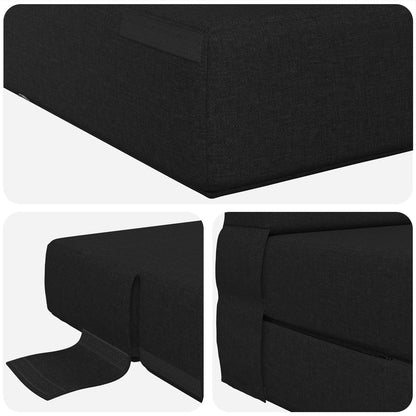 Divano Letto Pieghevole Nero 70 x 80 x 60 cm Tessuto