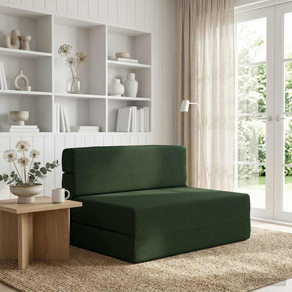 Divano Letto Pieghevole Verde Scuro 70 x 80 x 60 cm Tessuto