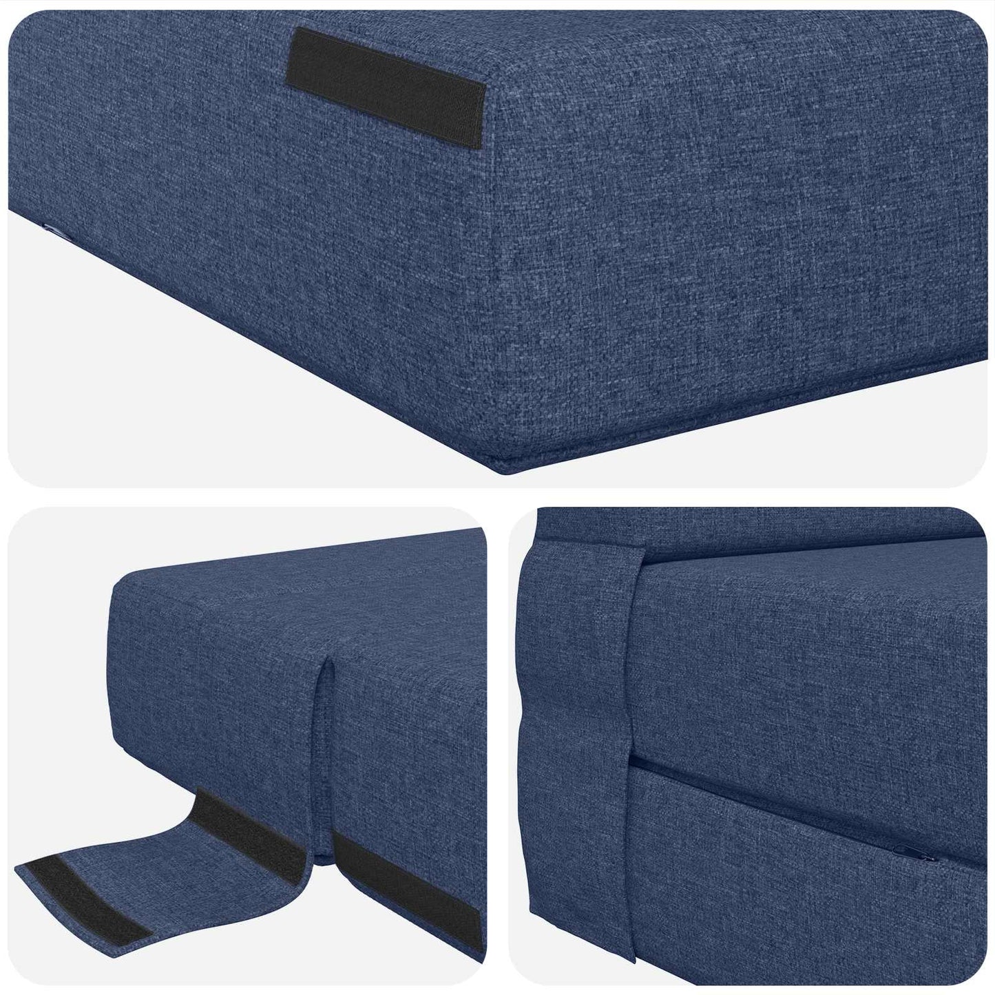 Divano Letto Pieghevole Blu 70 x 80 x 60 cm Tessuto