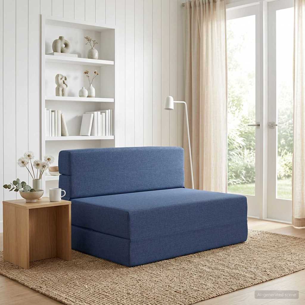 Divano Letto Pieghevole Blu 100 x 80 x 60 cm Tessuto