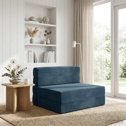 Divano Letto Pieghevole Blu 100 x 80 x 60 cm Tessuto