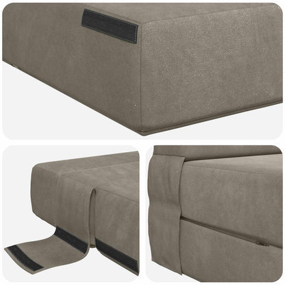 Divano Letto Pieghevole Grigio Chiaro 70 x 80 x 60 cm Tessuto