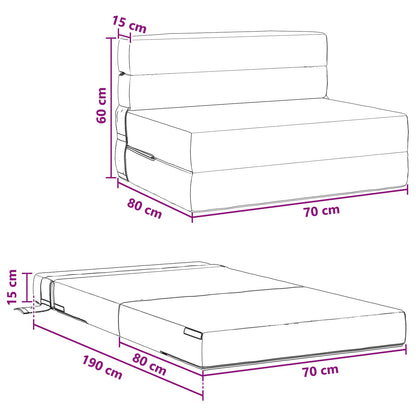 Divano Letto Pieghevole Grigio Scuro 70 x 80 x 60 cm Tessuto