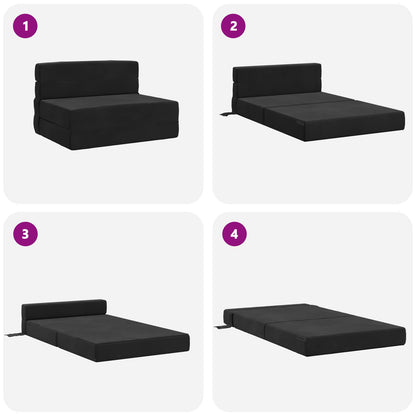 Divano Letto Pieghevole Nero 70 x 80 x 60 cm Tessuto