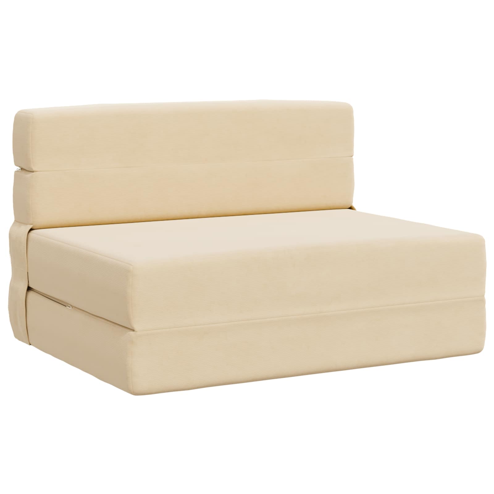 Divano Letto Pieghevole Crema 70 x 80 x 60 cm Tessuto | homemem39