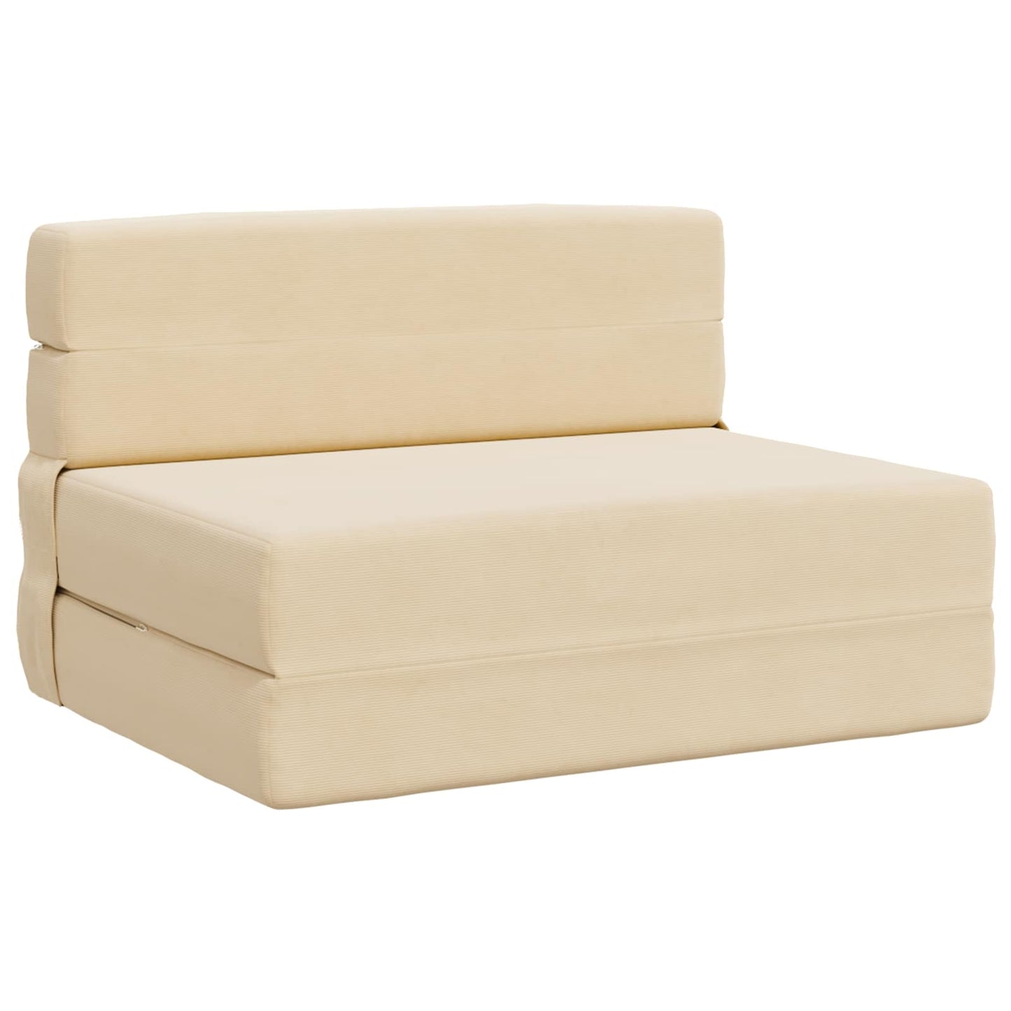 Divano Letto Pieghevole Crema 70 x 80 x 60 cm Tessuto