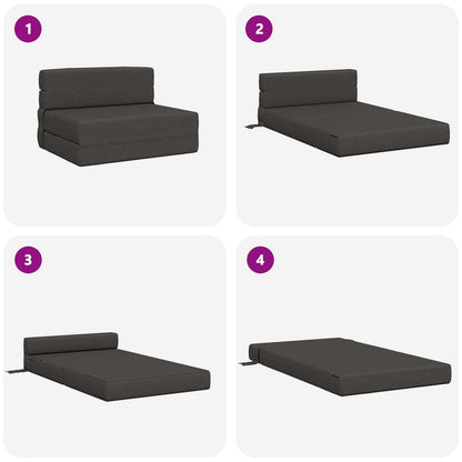 Divano Letto Pieghevole Grigio Scuro 100 x 80 x 60 cm Tessuto