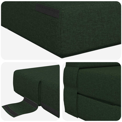 Divano Letto Pieghevole Verde Scuro 100 x 80 x 60 cm Tessuto