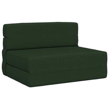 Divano Letto Pieghevole Verde Scuro 100 x 80 x 60 cm Tessuto