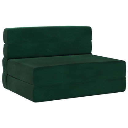 Divano Letto Pieghevole Verde Scuro 190 x 100 x 15 cm Velluto