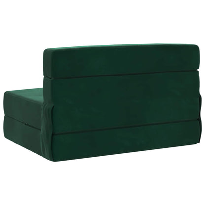 Divano Letto Pieghevole Verde Scuro 190 x 100 x 15 cm Velluto