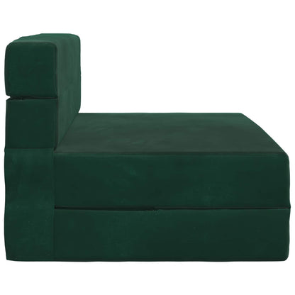 Divano Letto Pieghevole Verde Scuro 190 x 100 x 15 cm Velluto