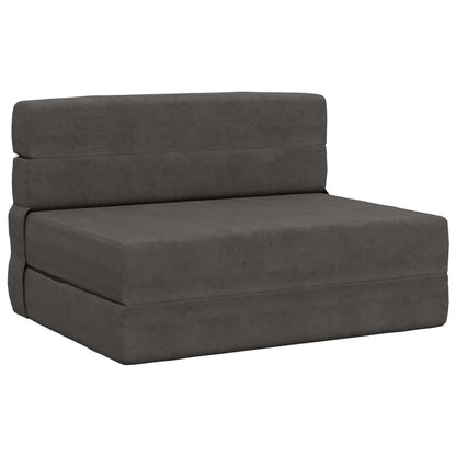 Divano Letto Pieghevole Grigio Scuro 100 x 80 x 60 cm Tessuto
