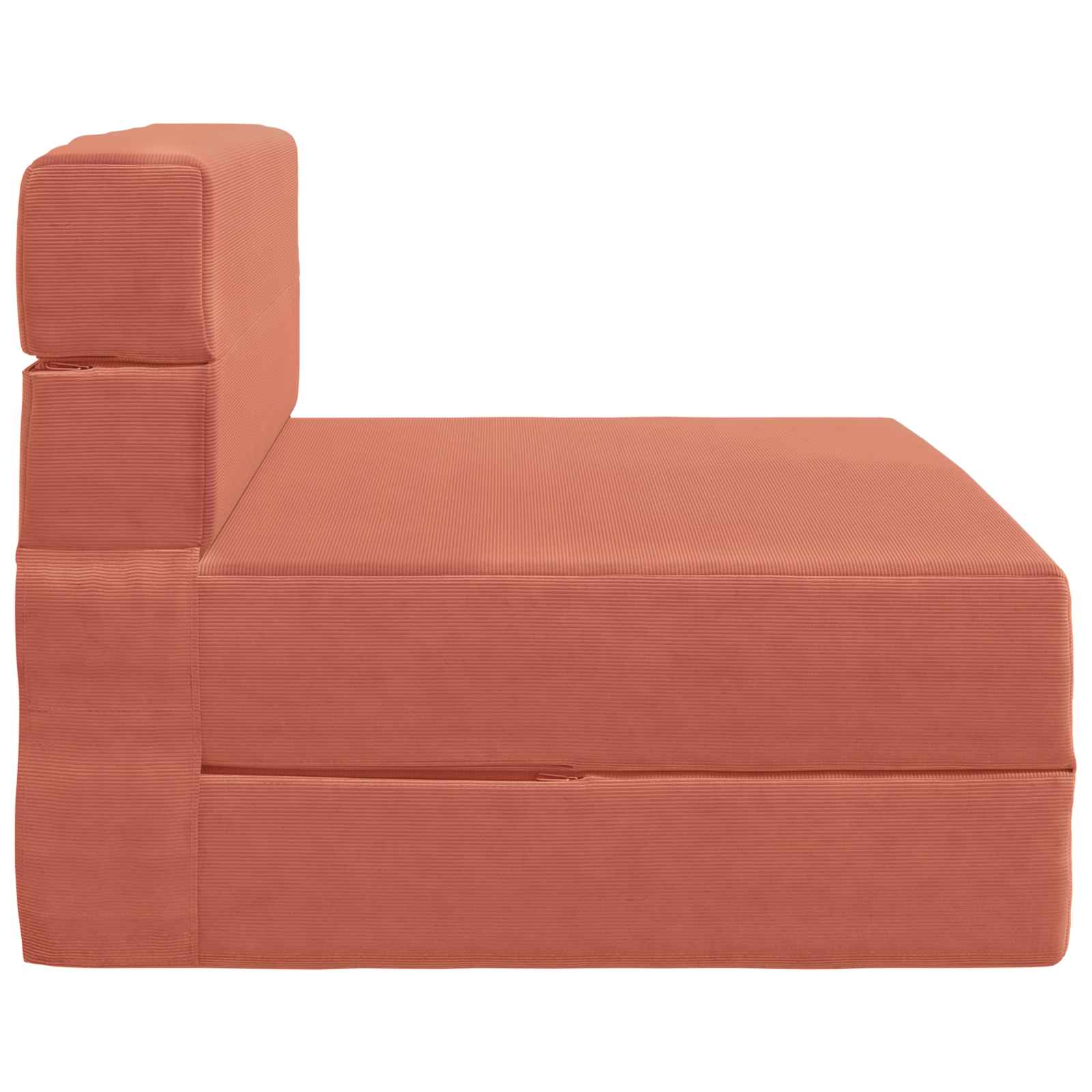 Divano Letto Pieghevole Rosso Arancio 100 x 80 x 60 cm Tessuto | homemem39