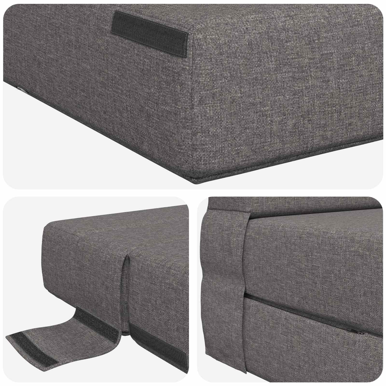 Divano Letto Pieghevole Grigio Chiaro 152 x 86,5 x 60 cm | homemem39