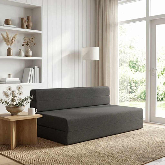Divano Letto Pieghevole Grigio Scuro 152 x 86,5 x 60 cm Tessuto