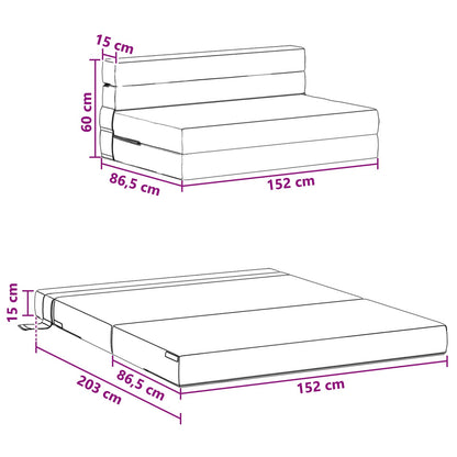 Divano Letto Pieghevole Blu 152 x 86,5 x 60 cm Tessuto