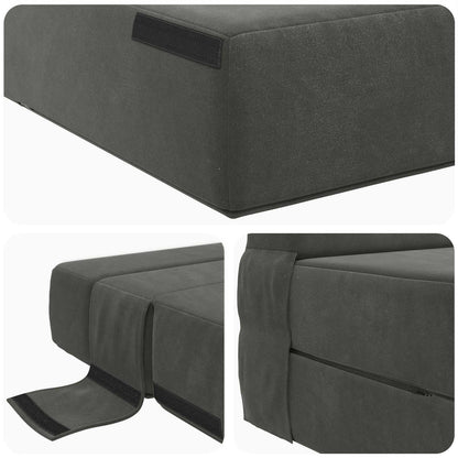 Divano Letto Pieghevole Grigio Scuro 152 x 86,5 x 60 cm Tessuto