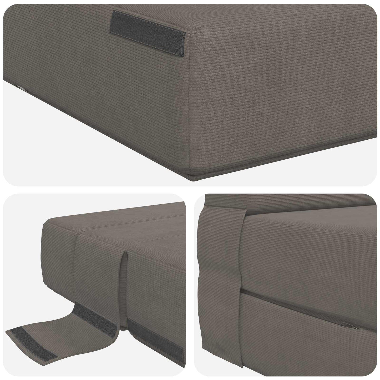 Divano Letto Pieghevole Grigio Chiaro 152 x 86,5 x 60 cm