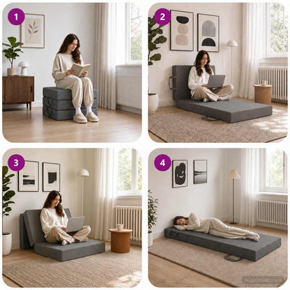 Divano Letto Pieghevole 75 x 63 x 45 cm Grigio Chiaro | homemem39