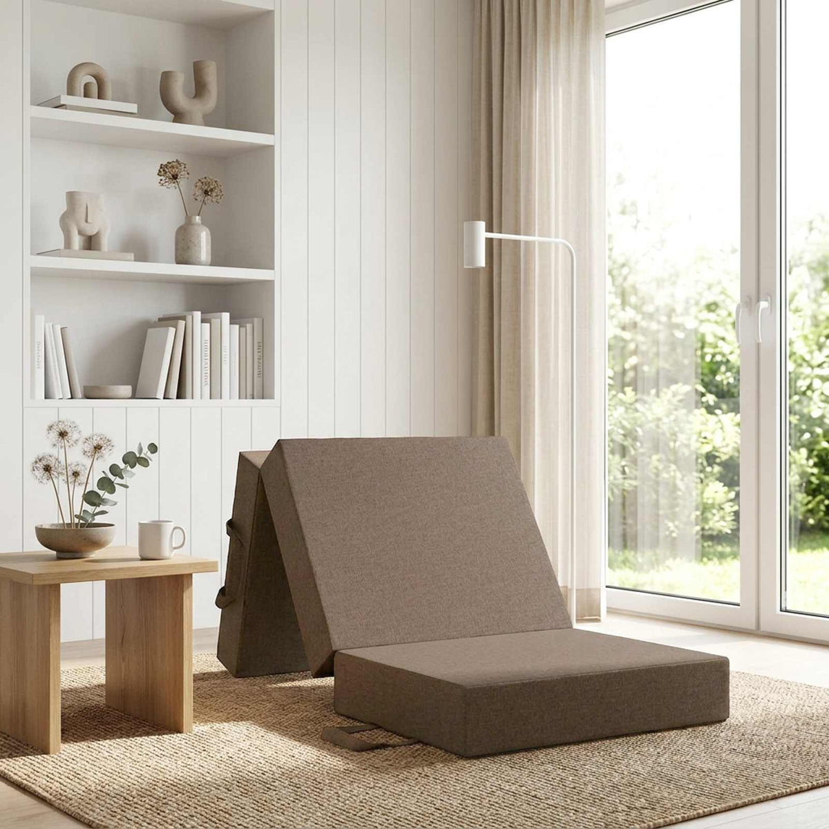 Divano Letto Pieghevole 75 x 63 x 45 cm Tortora
