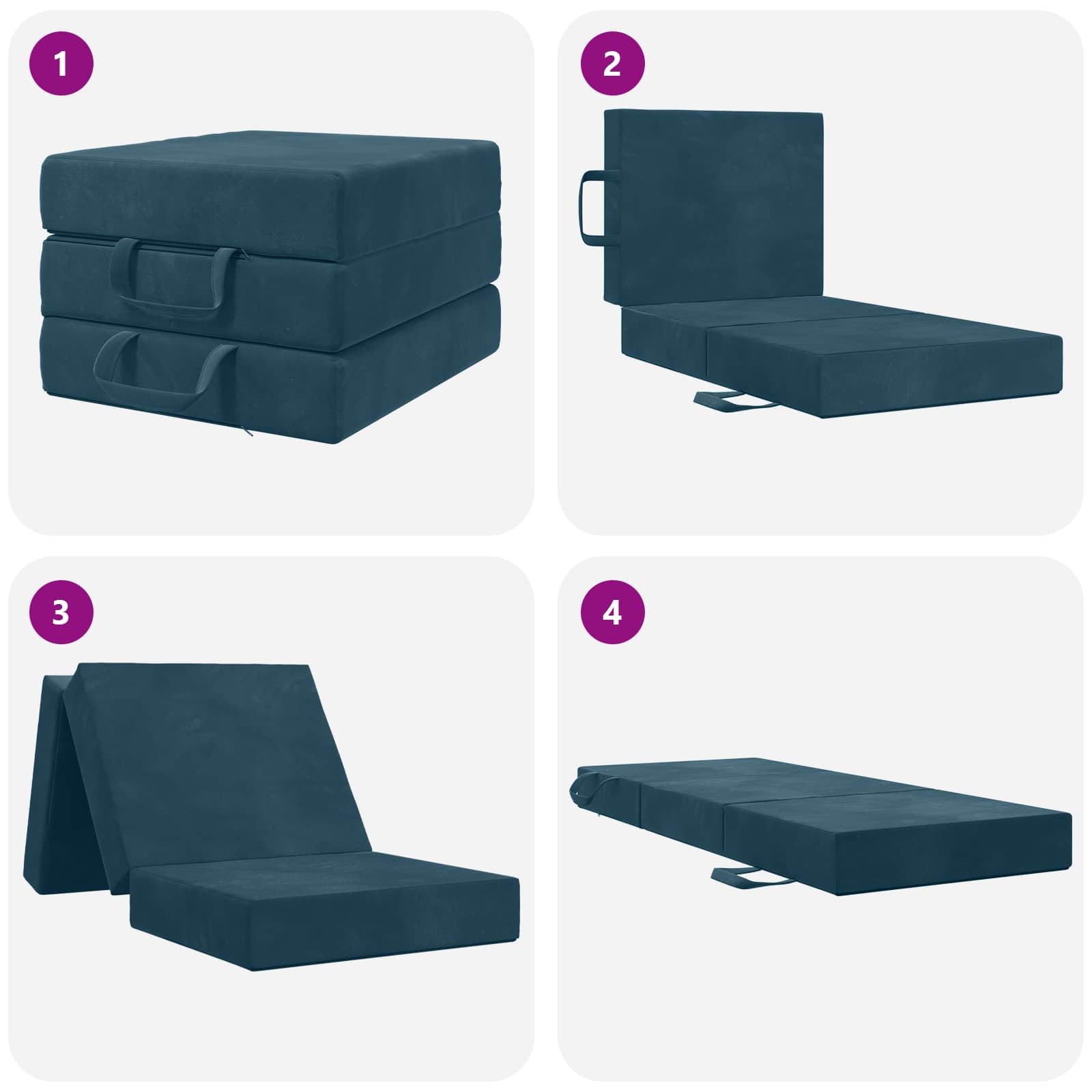 Divano Letto Pieghevole 75 x 63 x 45 cm Blu | homemem39