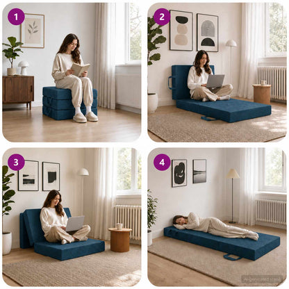 Divano Letto Pieghevole 75 x 63 x 45 cm Blu | homemem39