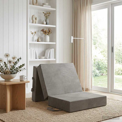 Divano Letto Pieghevole 90 x 63 x 45 cm Grigio Chiaro | homemem39