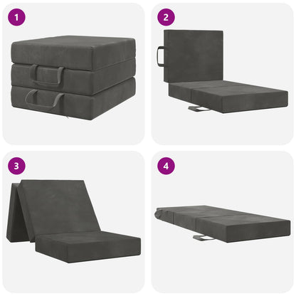 Divano Letto Pieghevole 75 x 63 x 45 cm Grigio Scuro | homemem39