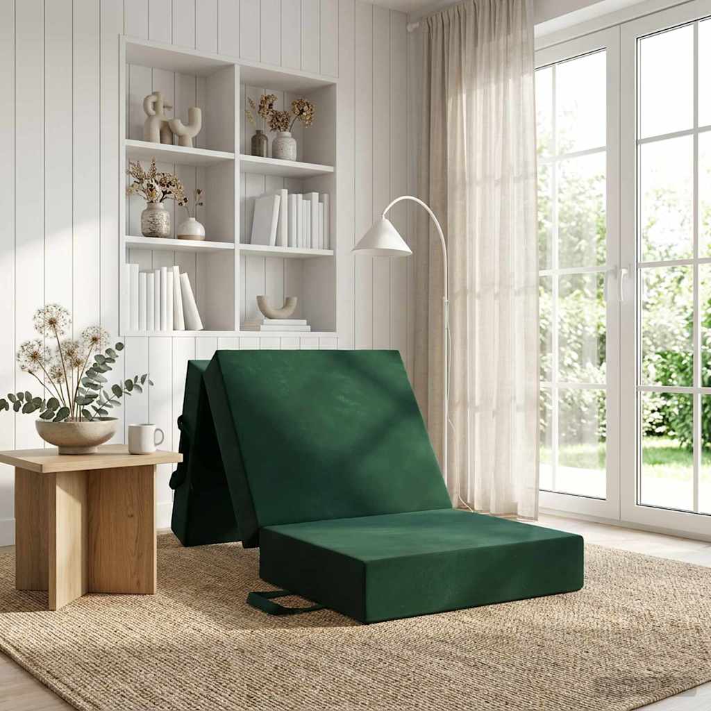 Divano Letto Pieghevole 90 x 63 x 45 cm Verde Scuro | homemem39