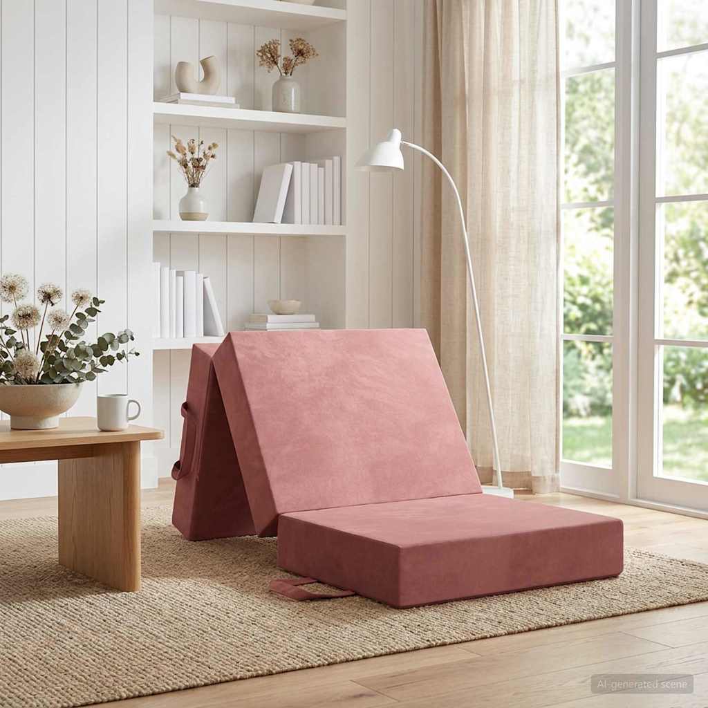 Divano Letto Pieghevole 90 x 63 x 45 cm Rosa | homemem39