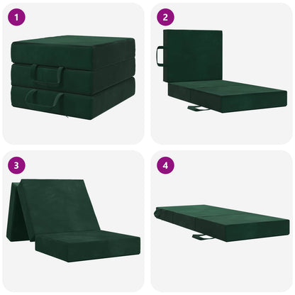 Divano Letto Pieghevole 90 x 63 x 45 cm Verde Scuro | homemem39