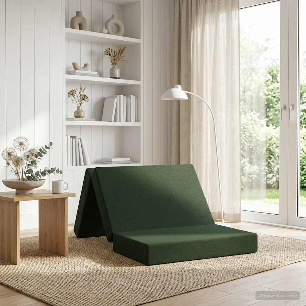 Divano Letto Pieghevole 100 x 67 x 45 cm Verde Scuro | homemem39