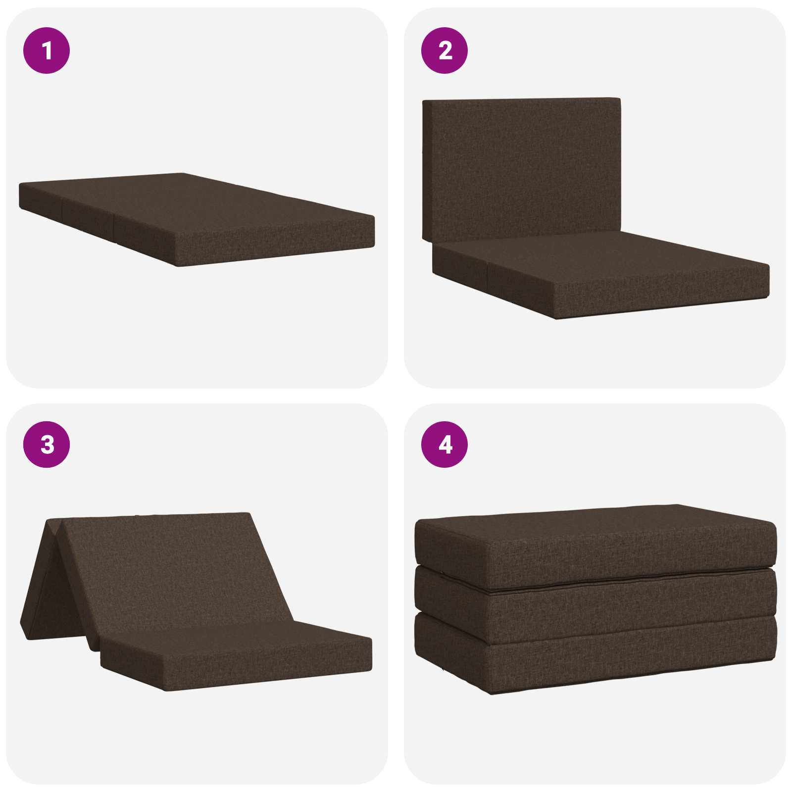 Divano Letto Pieghevole 80 x 67 x 45 cm Tortora | homemem39