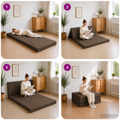 Divano Letto Pieghevole 80 x 67 x 45 cm Tortora | homemem39