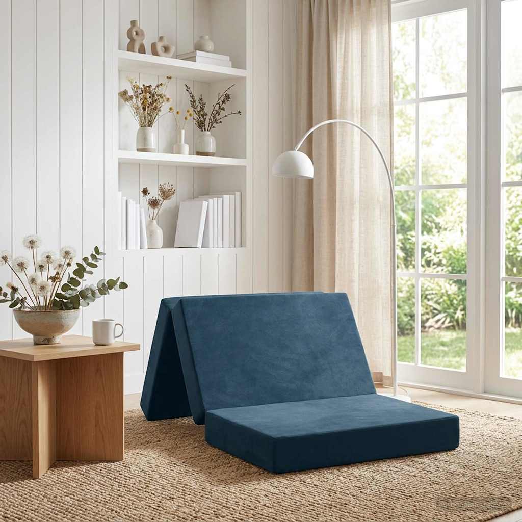 Divano Letto Pieghevole 100 x 67 x 45 cm Blu | homemem39