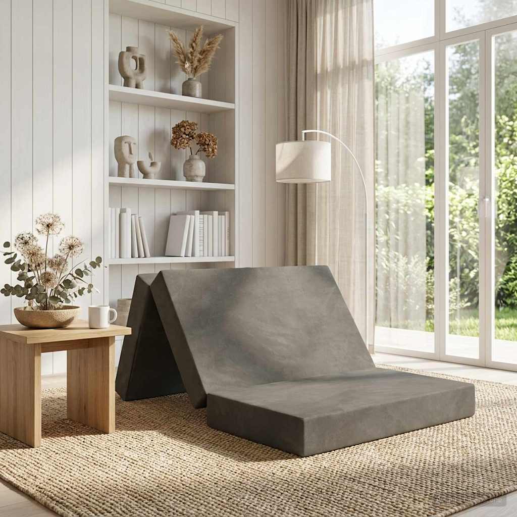 Divano Letto Pieghevole 100 x 67 x 45 cm Grigio Chiaro | homemem39