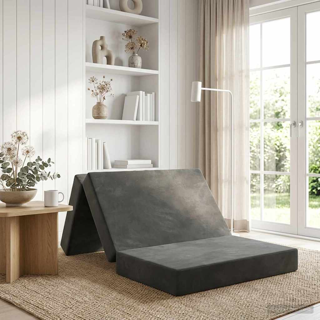 Divano Letto Pieghevole 100 x 67 x 45 cm Grigio Scuro | homemem39