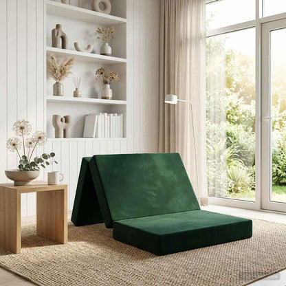 Divano Letto Pieghevole 90 x 67 x 45 cm Verde Scuro | homemem39